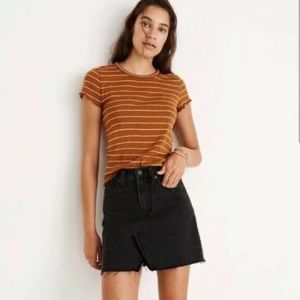 Madewell Distressed Dark Grey Jean Miniskirt